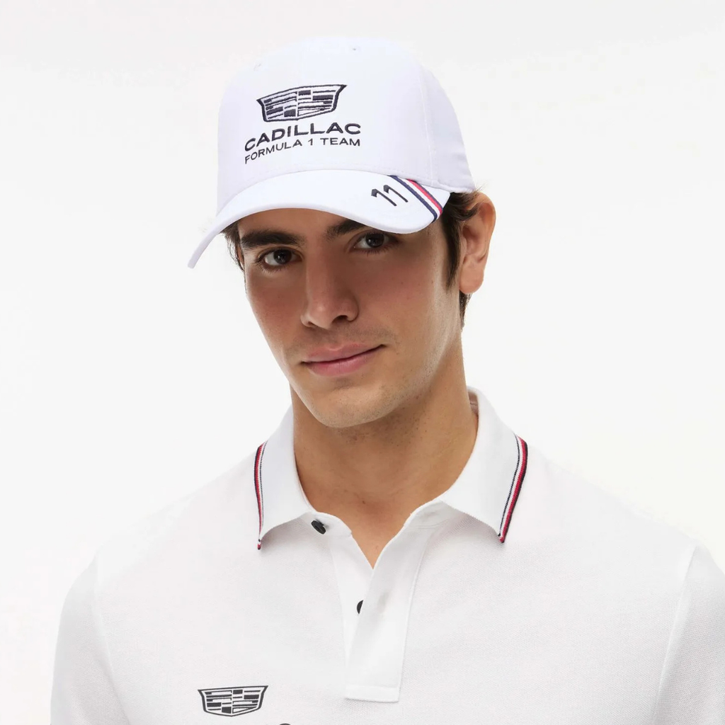 Gorra Checo Pérez Cadillac F1 Team Blanca