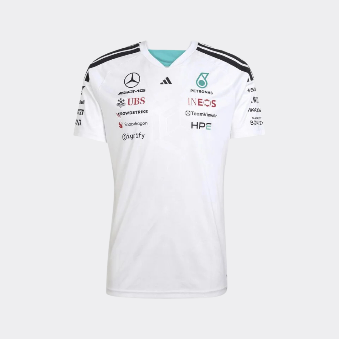 Officiële Formule 1 Merchandise - Mercedes-AMG Petronas - Gewatteerde Bodywarmer Heren - Teamlogo - Zwart - Maat: L Officiële Formule 1 Merchandise - Mercedes-AMG Petronas - Gewatteerde Bodywarmer Heren - Teamlogo - Zwart - Maat: L