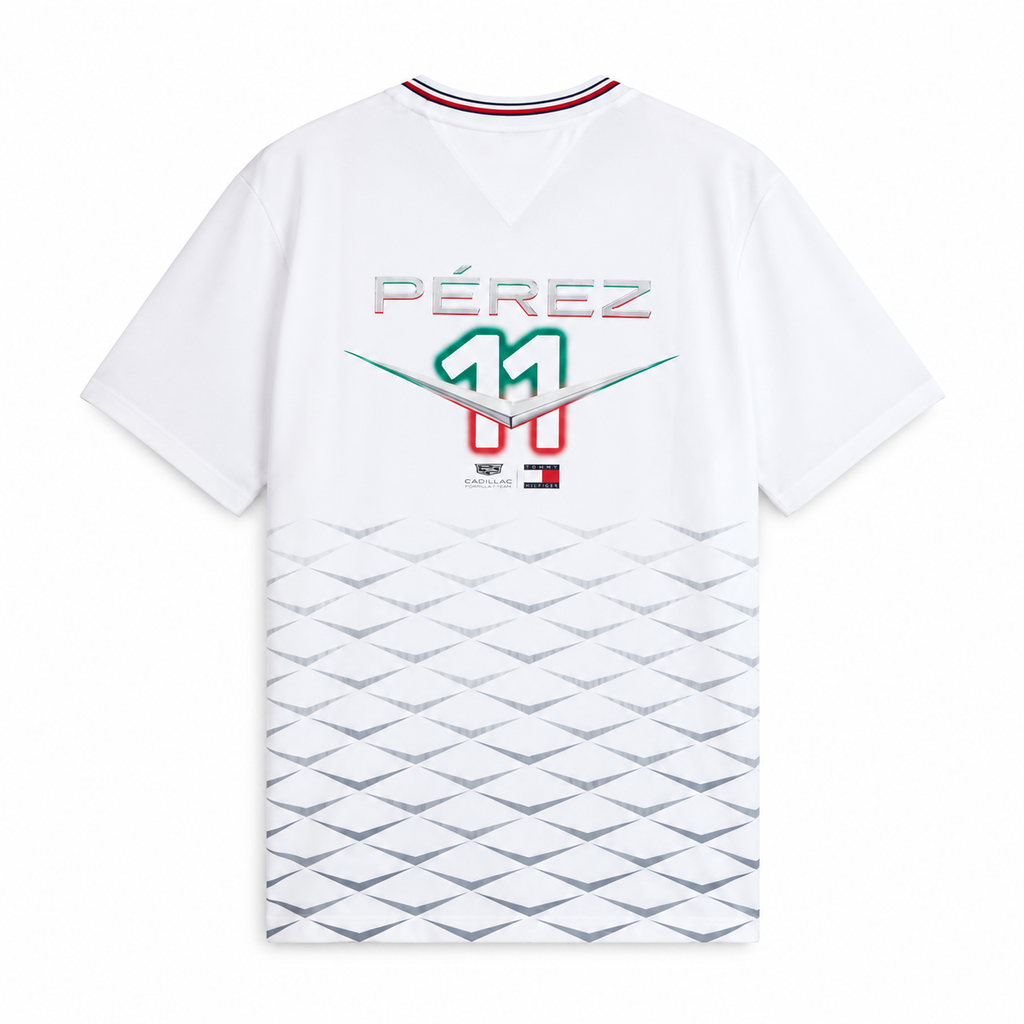 Playera Checo Pérez Cadillac F1 México GP 2026 Blanca