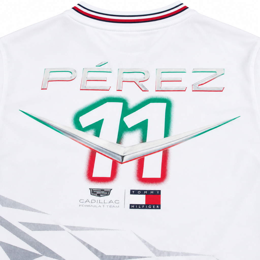 Playera Checo Pérez Cadillac F1 México GP 2026 Blanca