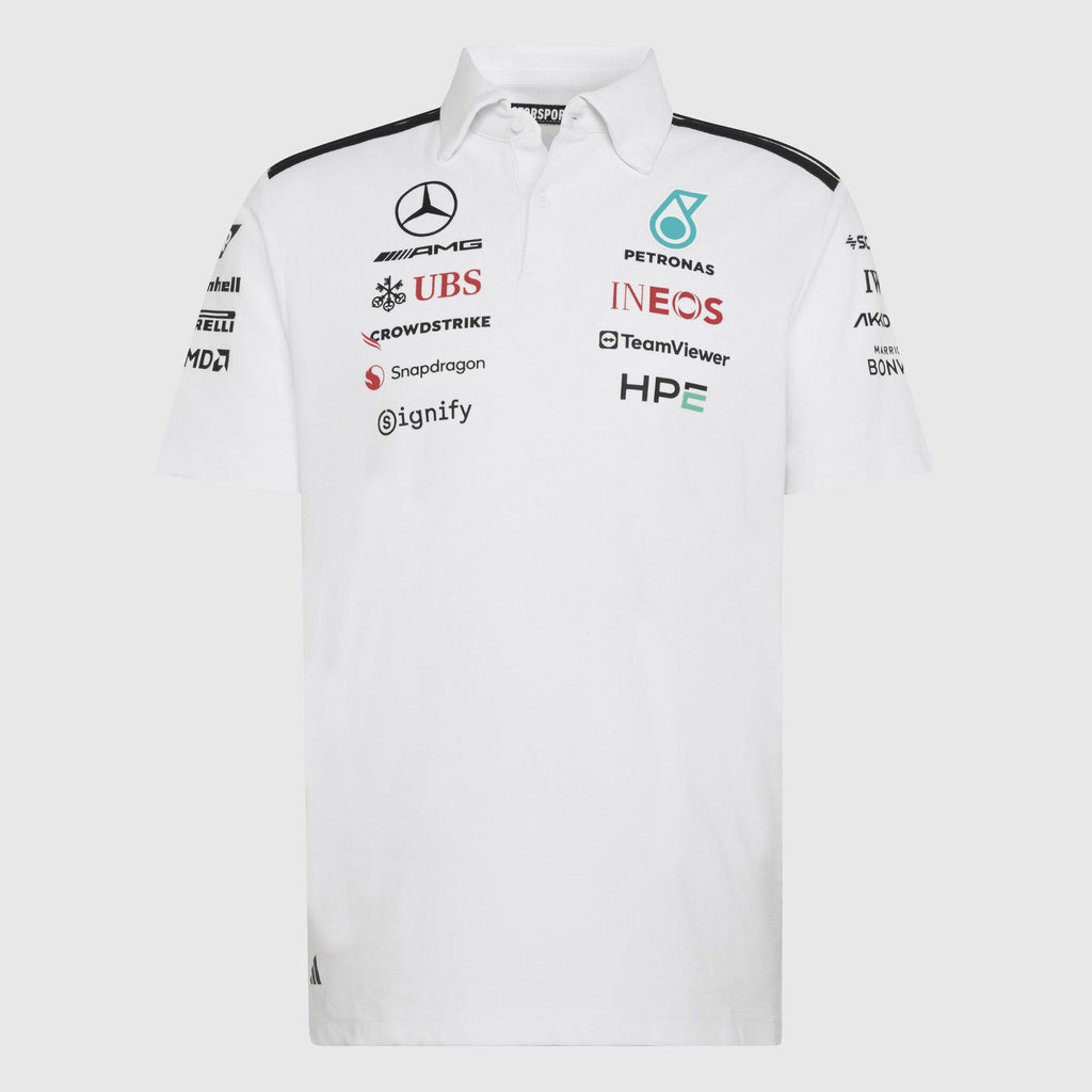 Playera Polo Mercedes-AMG Petronas F1 Team 2026 Oficial Blanca