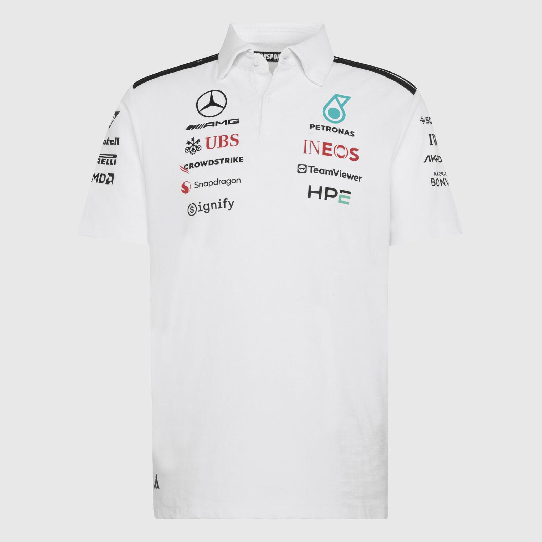 Playera Polo Mercedes-AMG Petronas F1 Team 2026 Oficial Blanca