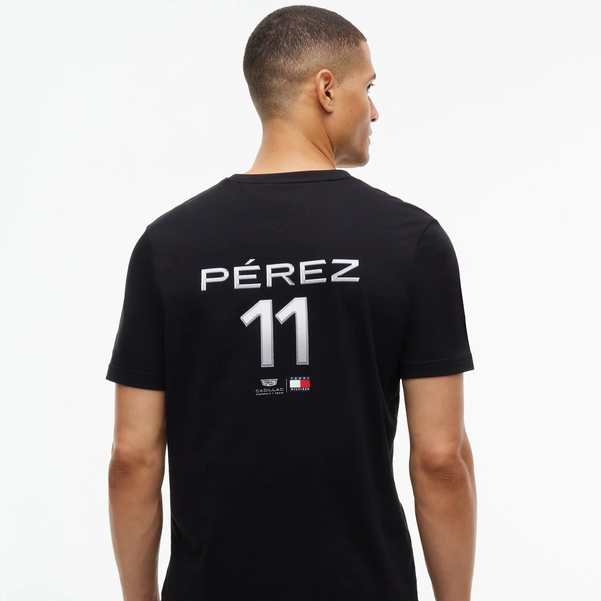 Playera Tommy x Cadillac F1 Team Driver Chevron Negra