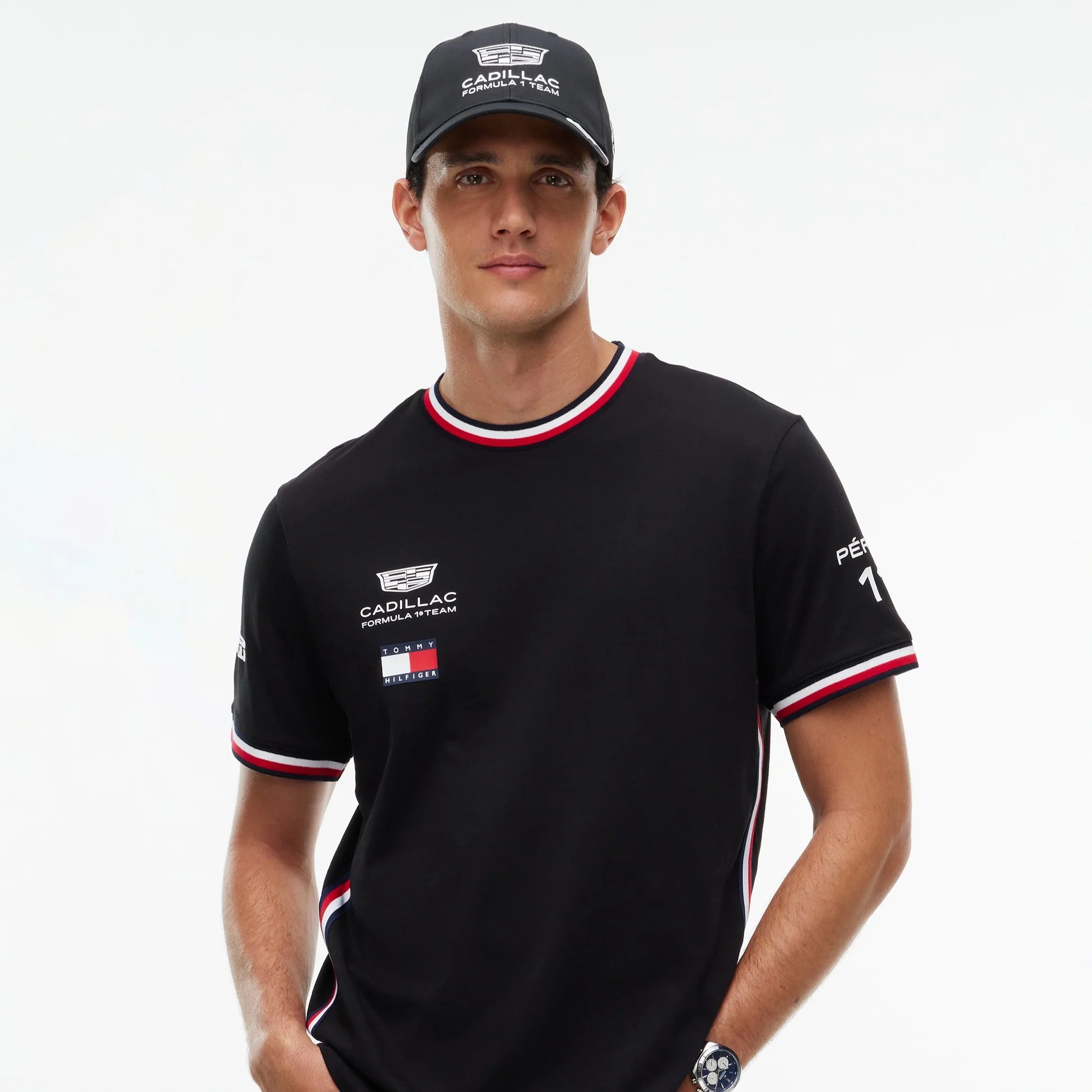 Playera Tommy x Cadillac F1 Team Sergio Pérez 11 Negra