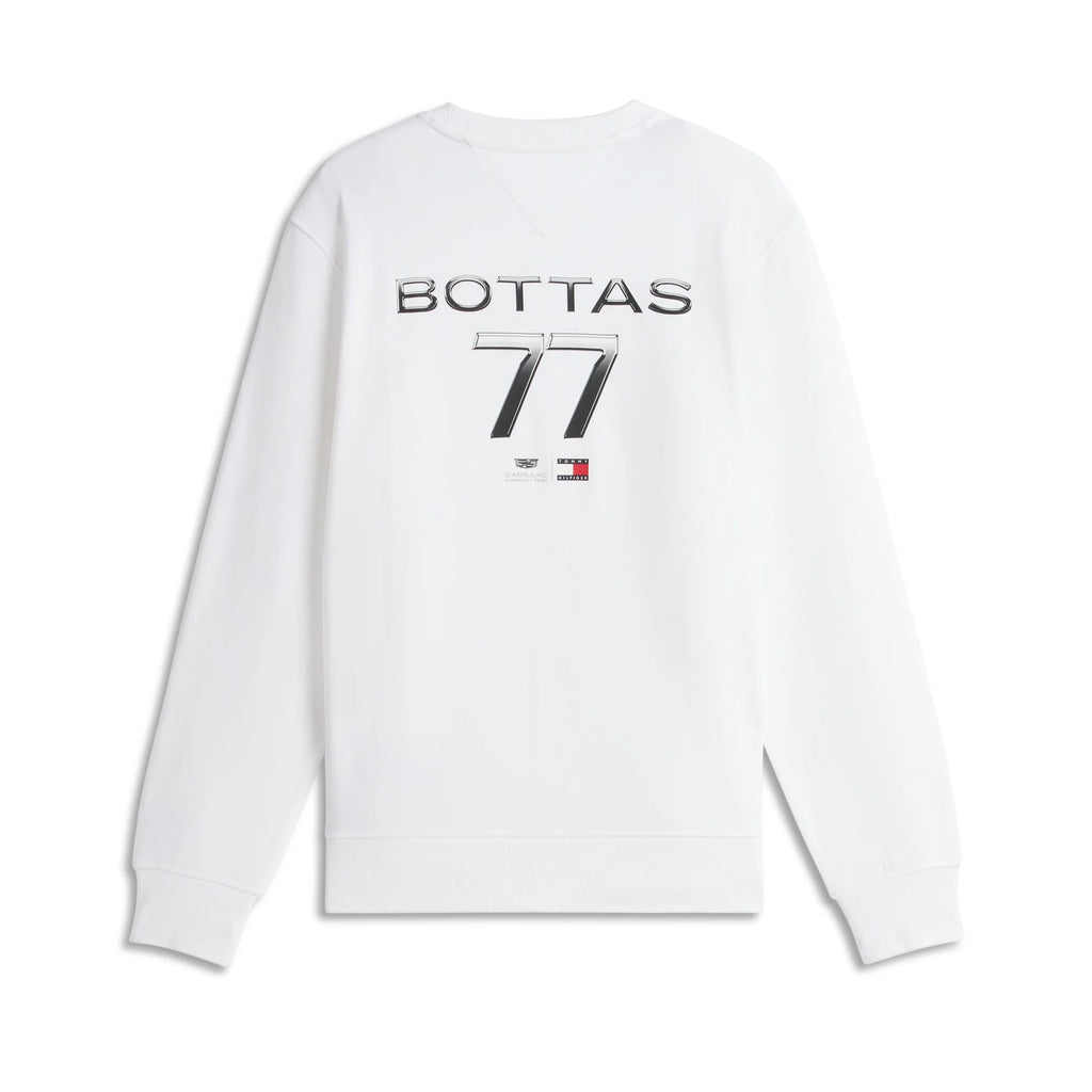 Sudadera Crewneck Tommy x Cadillac F1 Driver Chevron Blanca