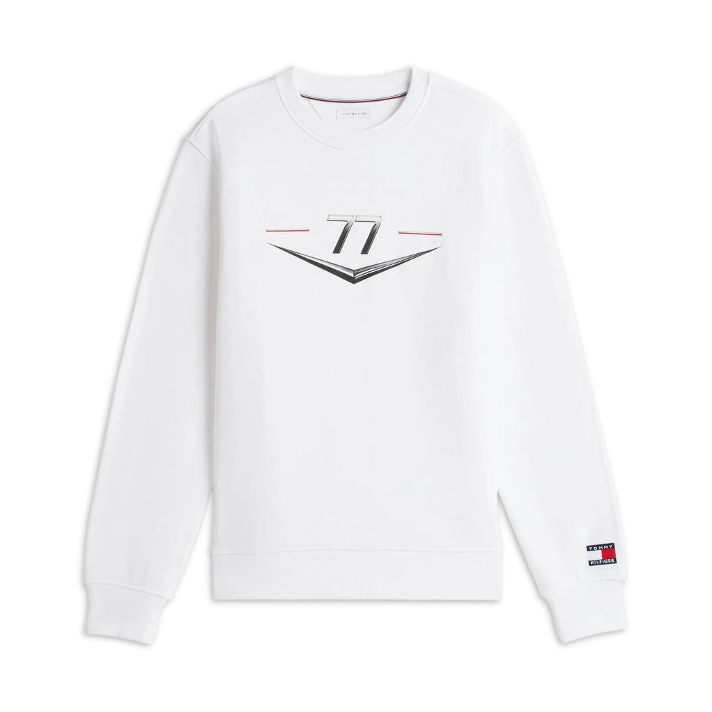 Sudadera Crewneck Tommy x Cadillac F1 Driver Chevron Blanca