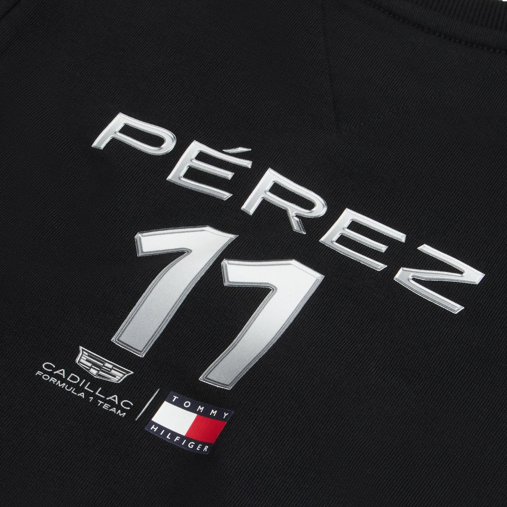 Sudadera Crewneck Tommy x Cadillac F1 Driver Chevron Negra