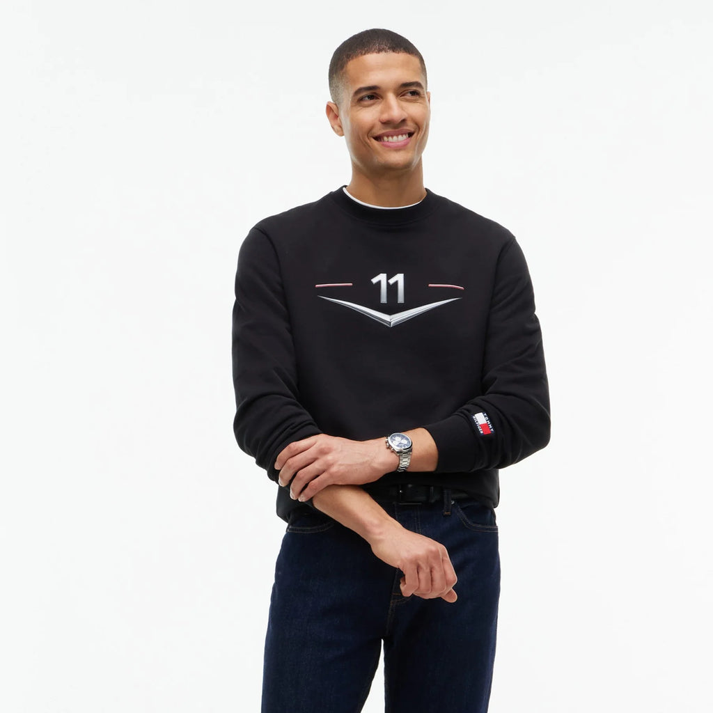 Sudadera Crewneck Tommy x Cadillac F1 Driver Chevron Negra